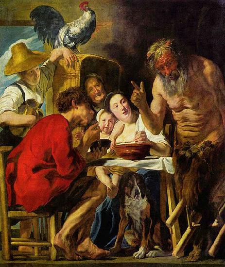 Jacob Jordaens The Satyr and the Peasant oil painting image
